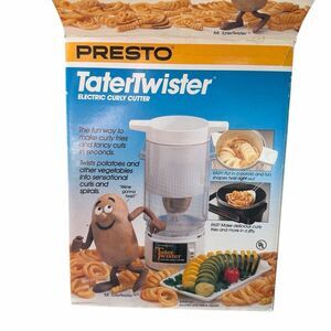 Vintage Presto TaterTwister Electric Curly Cutter Fry Maker 02930 Tested W/ Box
